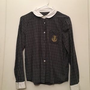 Plaid button down shirt